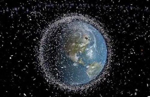 La Tierra rodeada de basura espacial
