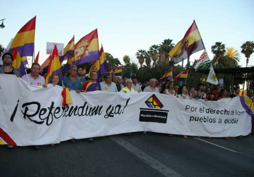 Manifestación antimonárquica en Málaga