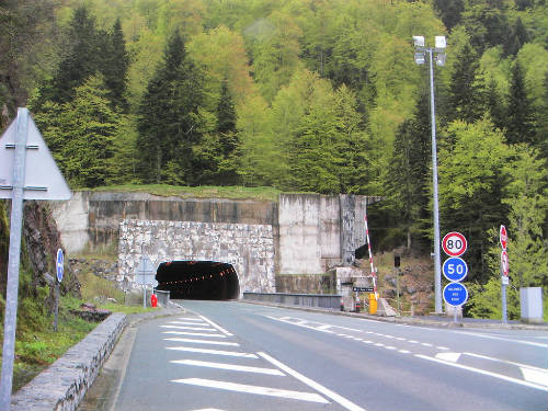 Entrada al túnel de Somport por Francia