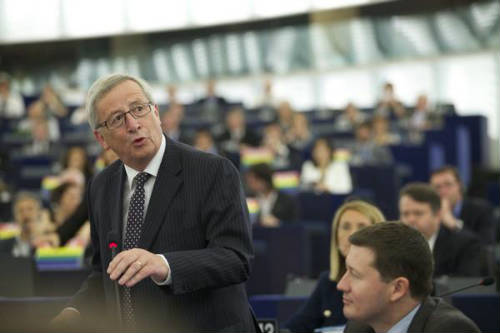 Juncker hablando en el Parlamento Europeo