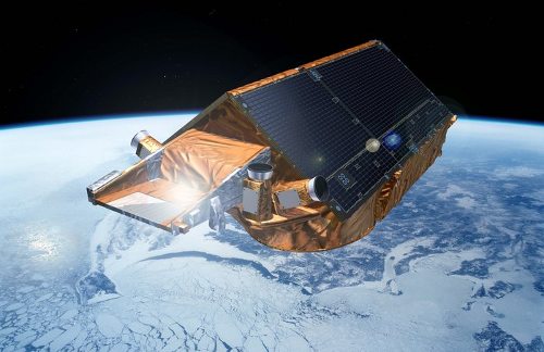 El satélite CryoSat sobre la Antártida