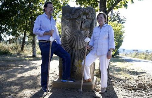 Angela Merkel y Mariano Rajoy en el Camino de Santiago