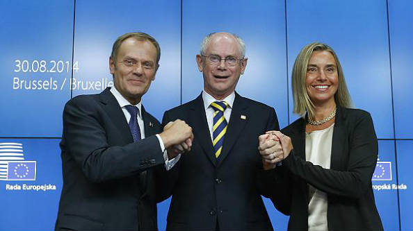 Tusk, VanRompuy y Mogherini