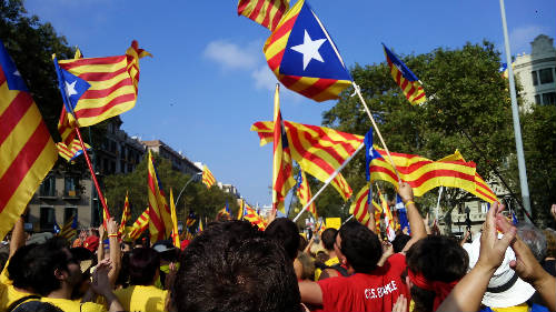 Banderas independentistas en Cataluña