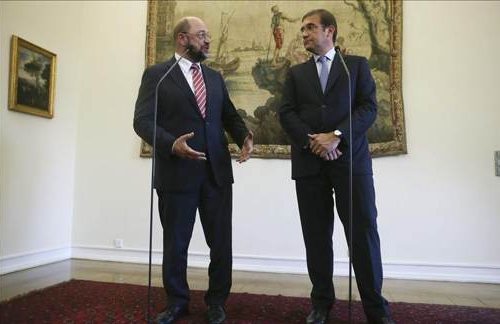 Martin Schulz y Pedro Passos Coelho