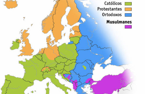 Mapa de las religiones en Europa