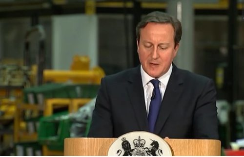 Cameron pronuncia el discurso