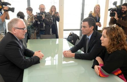 Frans Timmermans, Pedro Sánchez e Iratxe García Pérez