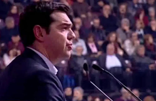 Alexis Tsipras en un mitin