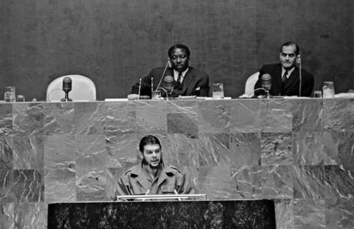El Che dando su discurso en la ONU