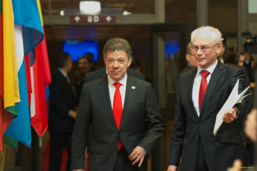 Santos y Van Rompuy en Bruselas Noviembre 2014