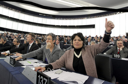 Momento de la votación en el europarlamento