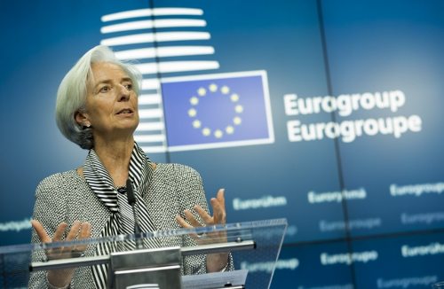 Christine Lagarde en rueda de prensa