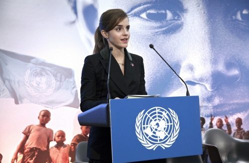 Emma Watson hablando en la ONU
