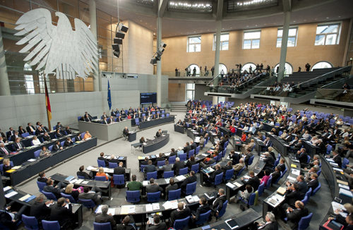 Sesión en el Parlamento alemán