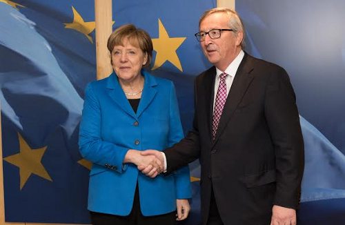 Angela Merkel y Jean-Claude Juncker