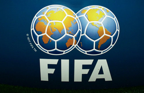 Logo de la FIFA, dos balones sobre la sigla
