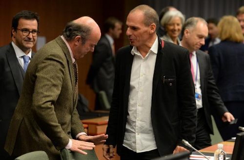 Varoufakis y de Guindos charlan 