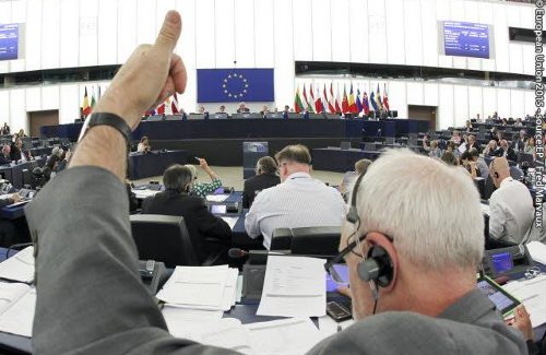 Un eurodiputado levanta el pulgar