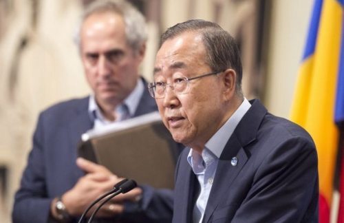 Ban Ki-moon habla a los periodistas en la ONU